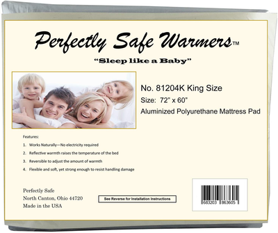Body Heat Activated Crib, Twin, Full, Queen or King Size Bed Warmer Mattress Pad (King)