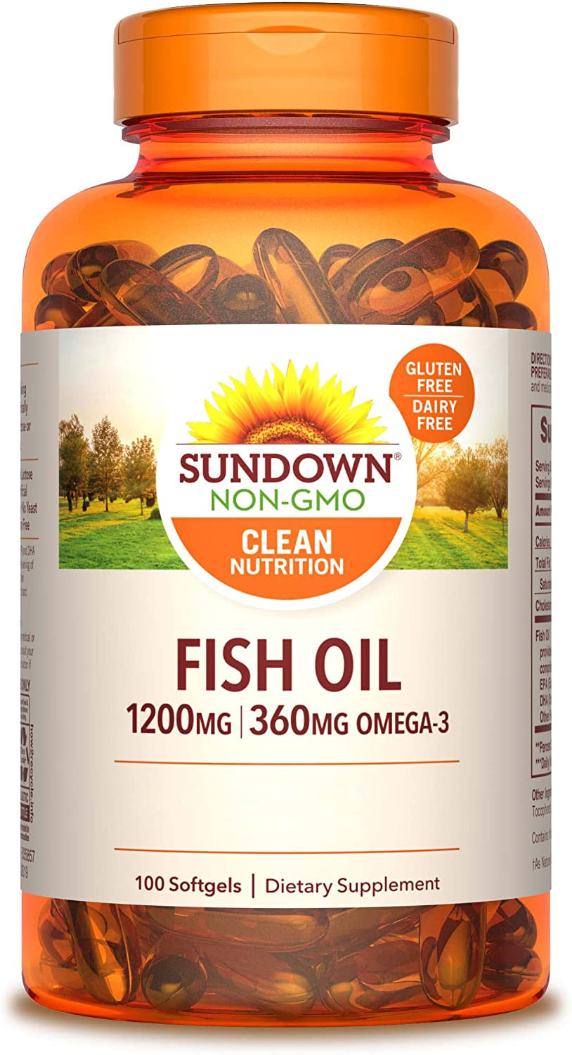 Sundown Fish Oil Extra Strength 1200 Mg, 100 Softgels (Packaging May Vary)