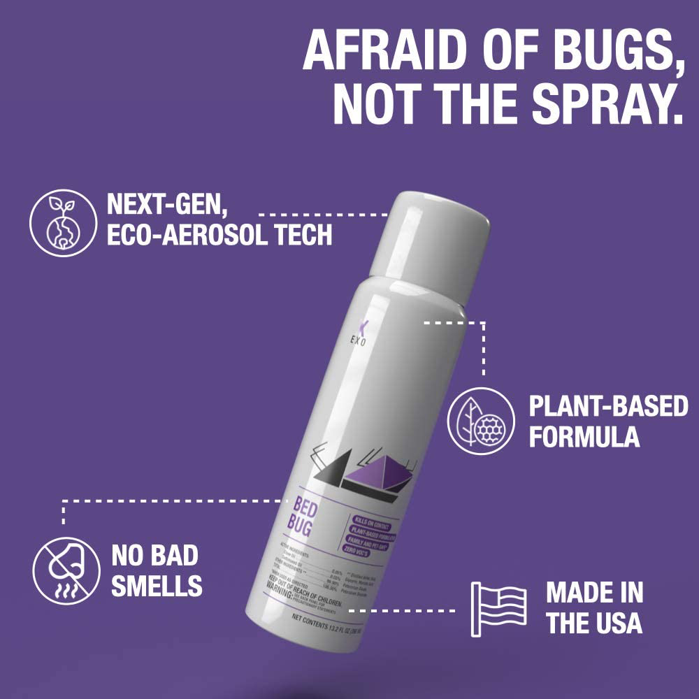 Pyur Solutions EXO Natural Insecticide Bug-Free, Bed Bug Killer Biodegradable Spray