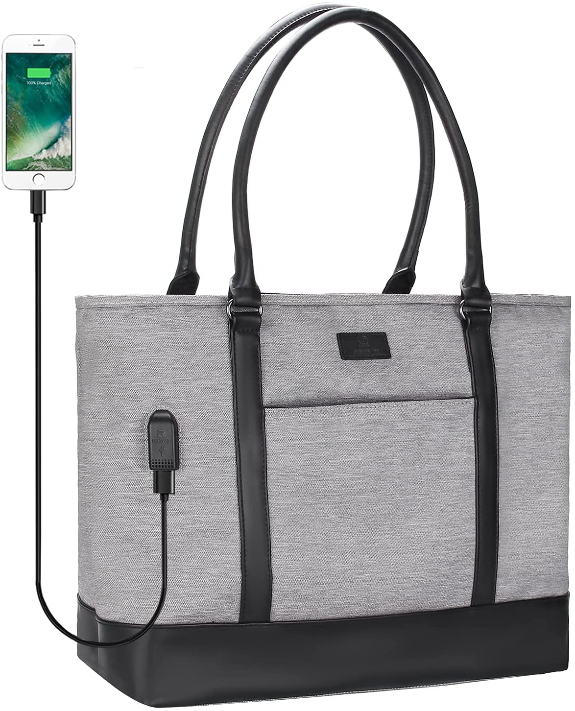 Woman Laptop Tote Bag,Usb Teacher Bag Large Work Bag Purse Fits 15.6 in Laptop