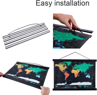 Benjia Poster Frame Frames 120x80 120x90, Magnetic Light Wood Wooden Poster Hangers Hanger Hanging Kit for Canvas Artwork Art Print (120cm /47",Black)