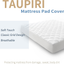 Taupiri Twin XL Quilted Mattress Pad Cover with Deep Pocket (8"-21"), Cooling Soft Pillowtop Mattress Cover, White