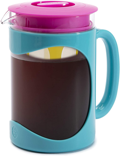 Primula Burke Deluxe Cold Brew Iced Coffee Maker, Comfort Grip Handle, Durable Glass Carafe, Removable Mesh Filter, Perfect 6 Cup Size, Dishwasher Safe, 1.6 Qt, Multicolor