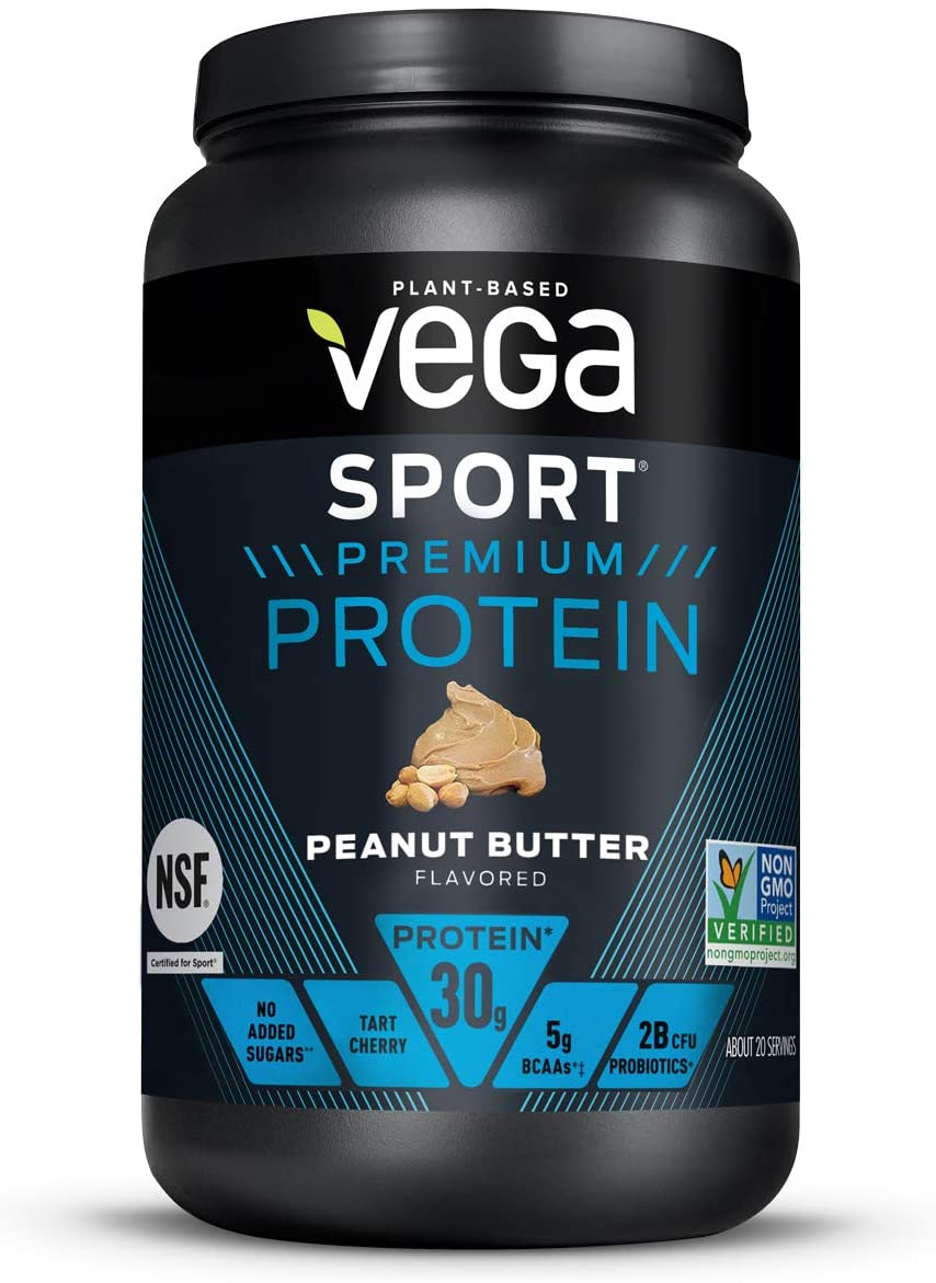 Vega Sport Premium Protein Powder, Vanilla, Vegan, 30G Plant Based Protein, 5G Bcaas, Low Carb, Keto, Dairy Free, Gluten Free, Non GMO, Pea Protein for Women and Men, 1.8 Pounds (20 Servings)