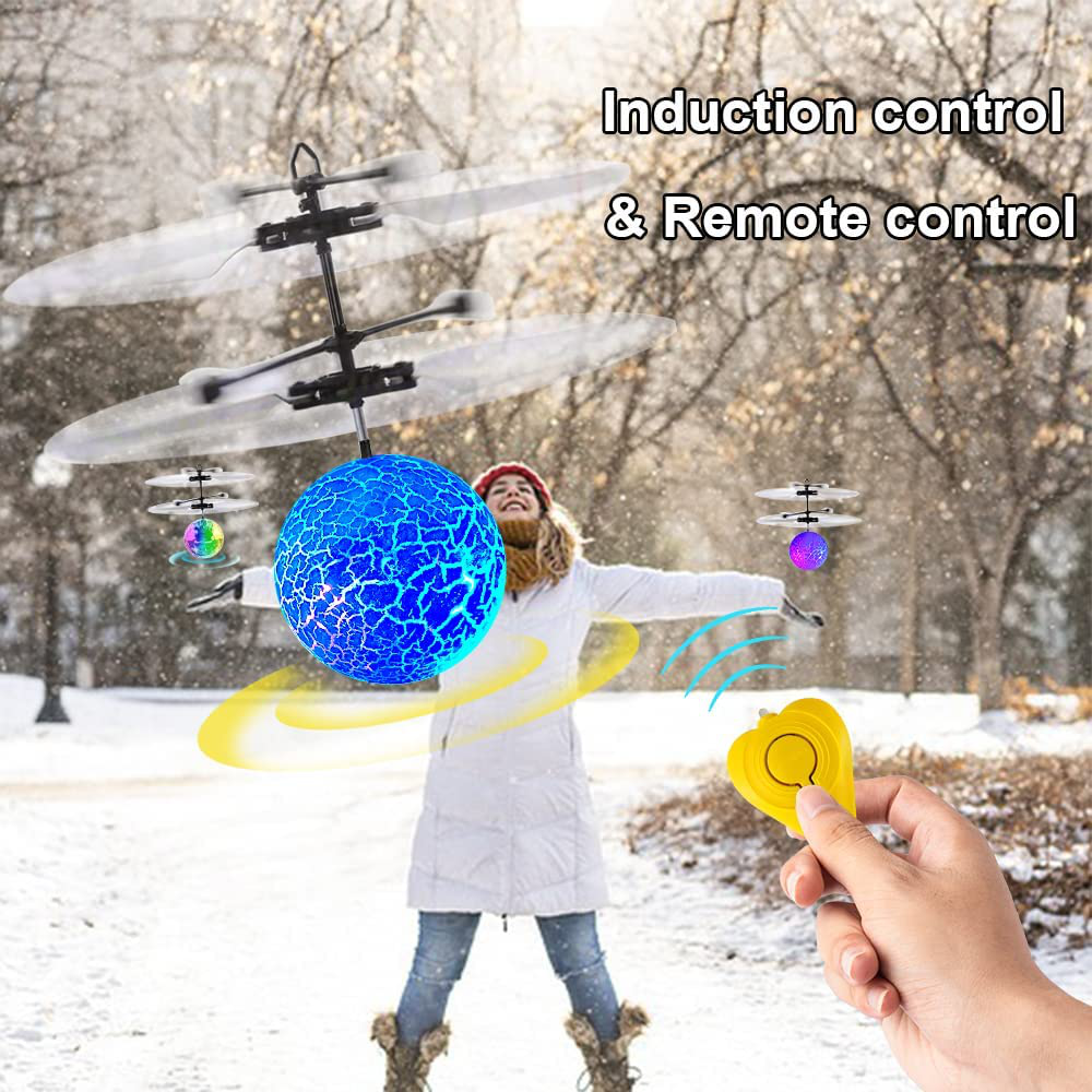 3 Pc Rechargeable Remote Control Light up Flying Ball Mini Drone 