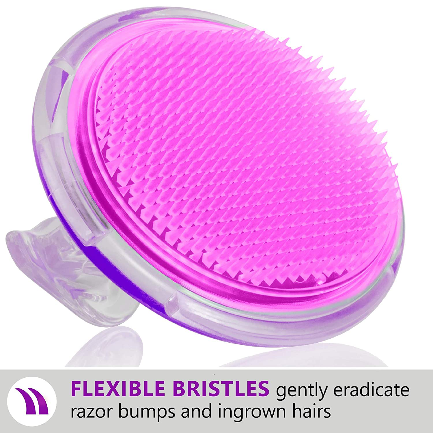 Exfoliating Brush For Razor Bumps and Ingrown Hair Treatment, Silicone Face Scrubbers, Face and Body Exfoliator Set - Perfect for Dry Brushing, by Dylonic