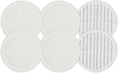 Flintar 2124 Spinwave Replacement Mop Pads for Bissell Bissel Spinwave Hard Floor Cleaner Powered Rotating Mop 2039 Series, 2307, 2315A, Part # 2124 (6 - Pack (4 Soft Pads + 2 Scrubby Pads))