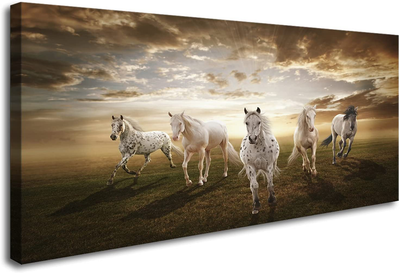 XXMWallArt FC1962 Canvas Wall Art Horse Picture Canvas Prints Modern Decor Wall Art Painting Canvas Prints Fine Art for Living Room Bedroom Kitchen Home and Office Drawing Room Wall Decor