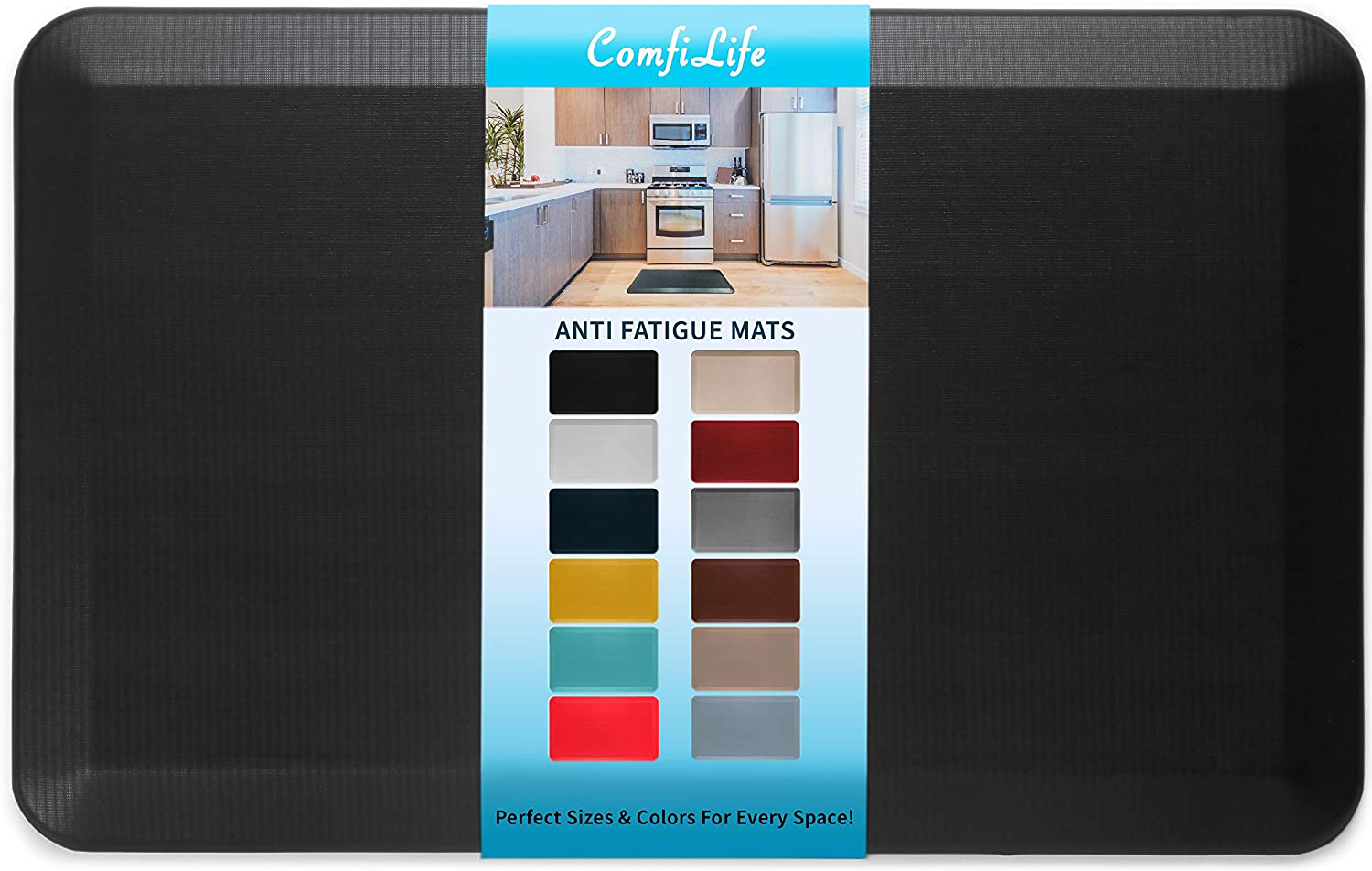 ComfiLife Anti Fatigue Floor Mat – 3/4 Inch Thick Perfect Kitchen Mat, Standing Desk Mat – Comfort at Home, Office, Garage – Durable – Stain Resistant – Non-Slip Bottom