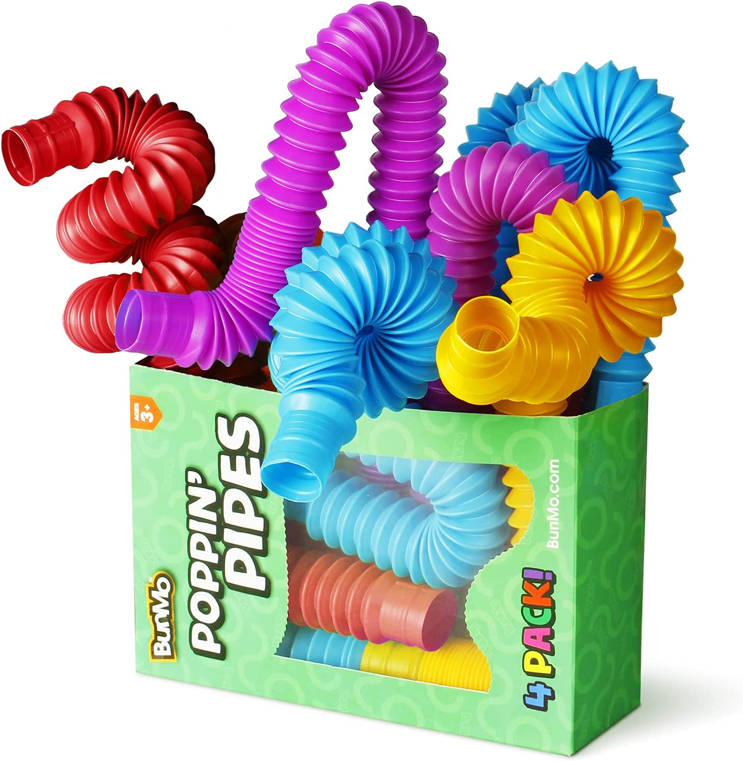 Bunmo Pop Tubes Sensory Toys, Fine Motor Skills Fidget Pack Toddler Toys, Fidget Toys for Sensory Kids and Kids Learning Toys.