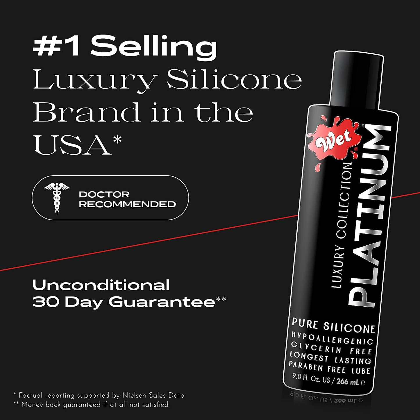 Wet Luxury Collection Silicone, Water & Hybrid Based Sex Lube Premium Personal Luxury Lubricant for Men Women and Couples, Hypoallergenic Paraben Free (Silicone Based - Platinum, Sample 3 Pack)