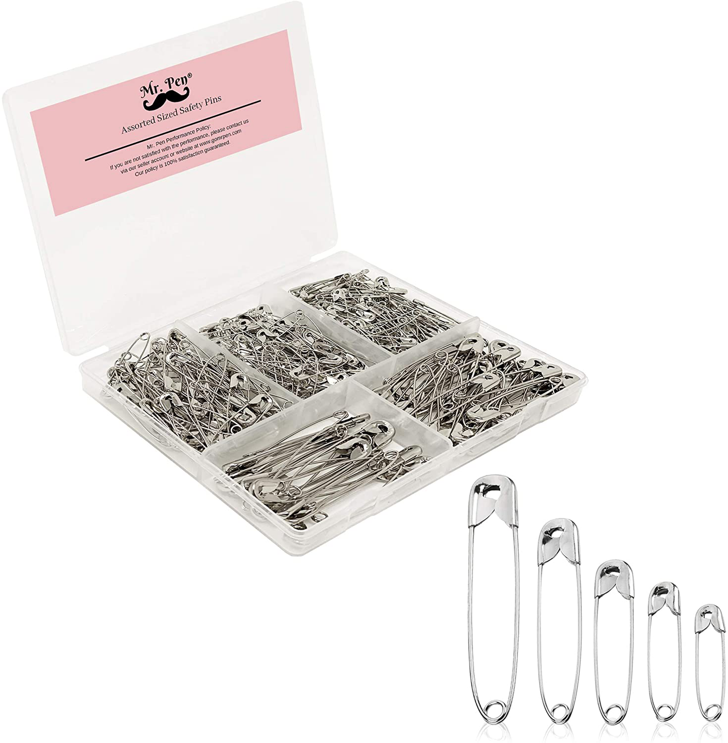 Mr. Pen- Safety Pins, Safety Pins Assorted, 300 Pack, Assorted Safety Pins, Safety Pin, Small Safety Pins, Safety Pins Bulk, Large Safety Pins, Safety Pins for Clothes