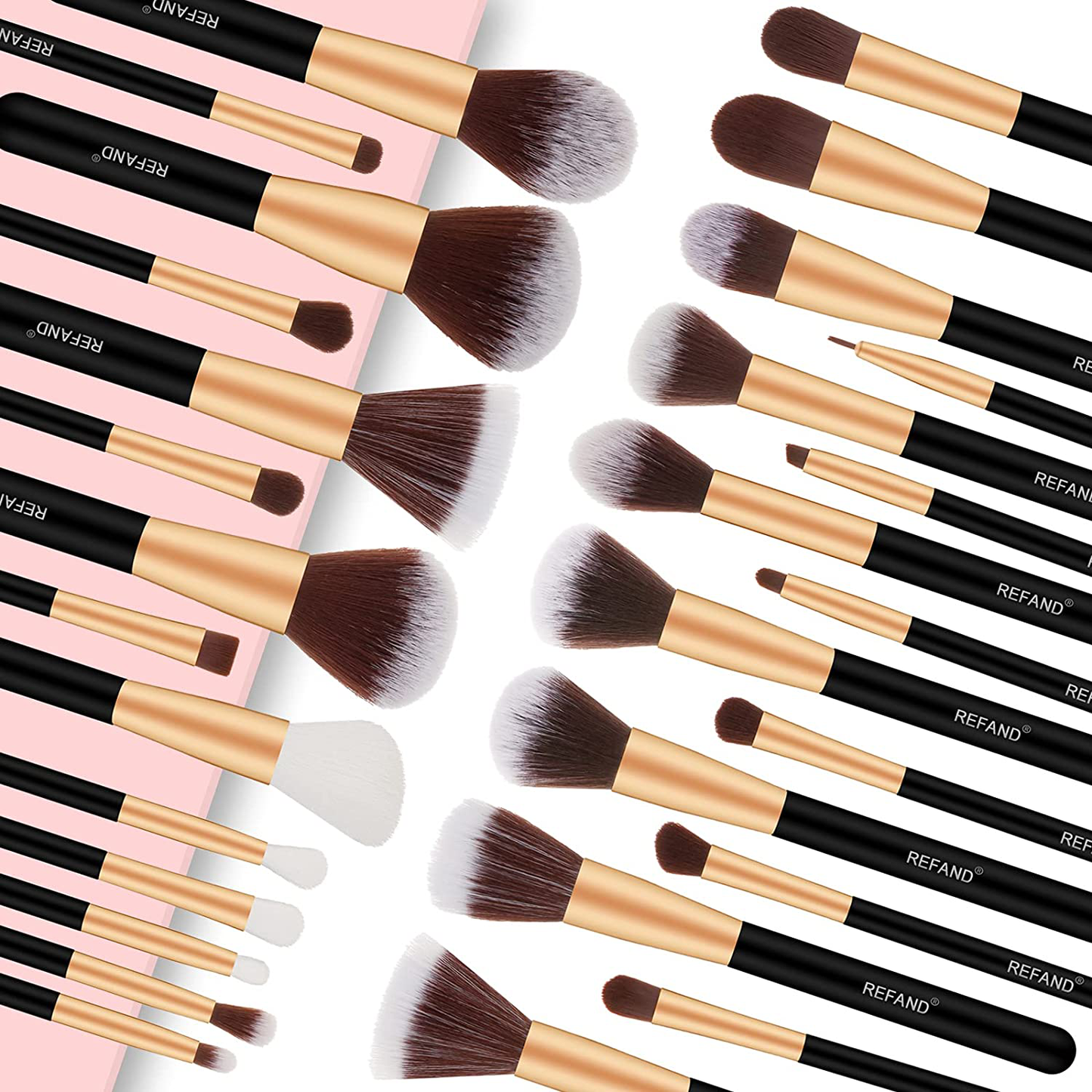 Refand Makeup Brushes 29 Piece Professional Makeup Brush Set Premium Kabuki Foundation Blending Brush Face Powder Blush Concealers Eye Shadows Make up Brushes Kit with PU Leather Case