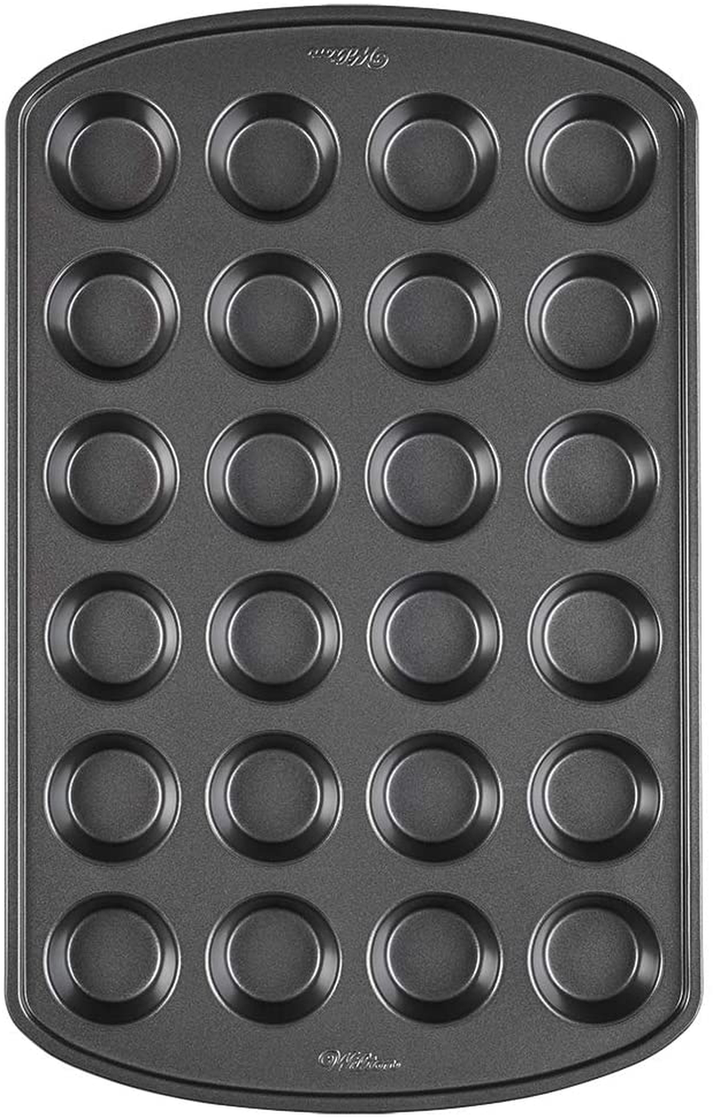 Wilton Perfect Results Premium Non-Stick Mini Muffin Pan & Mini Cupcake Pan, 24-Cavity, Steel