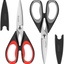 Kitchen Shears, iBayam 2-Pack Kitchen Scissors Heavy Duty Meat Scissors, Dishwasher Safe Cooking Scissors, Multipurpose Stainless Steel Sharp Utility Food Scissors for Chicken, Poultry, Fish, Herbs