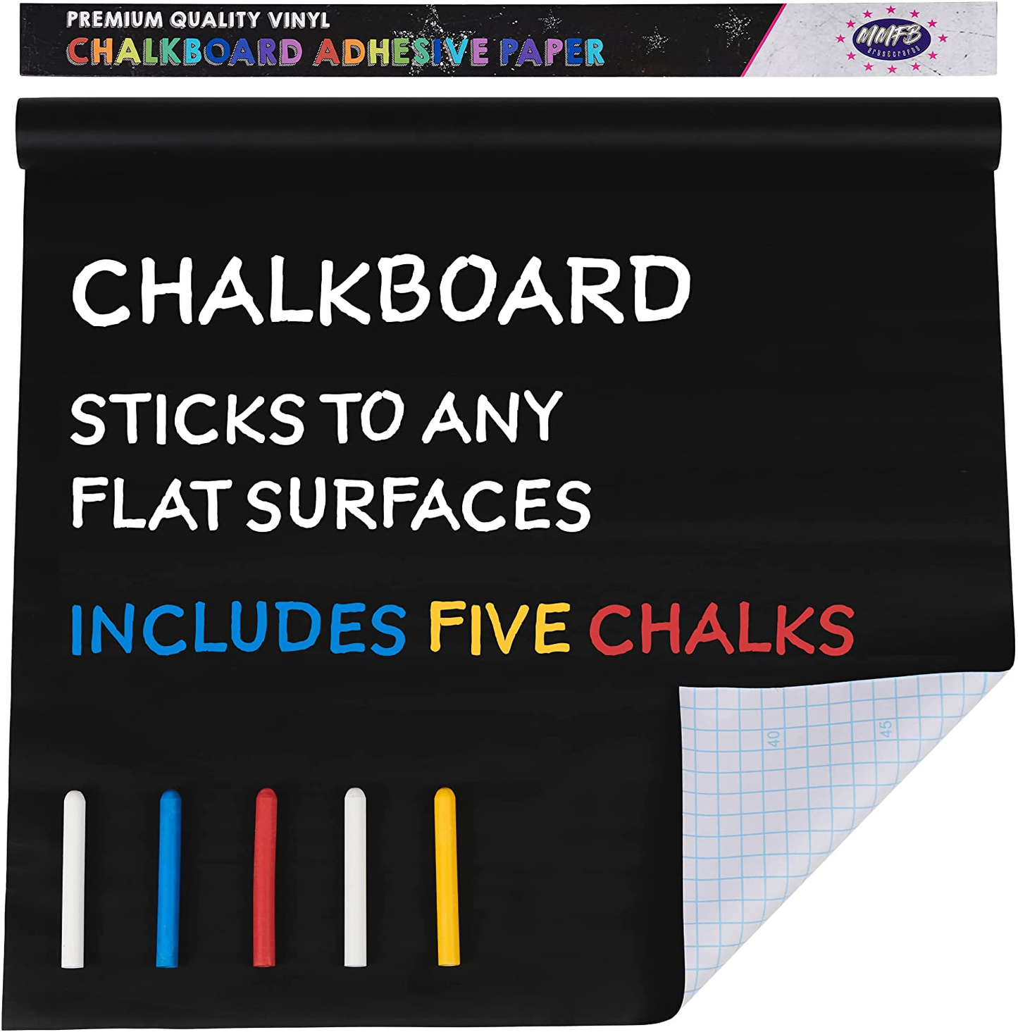 White Board Stick on Wall Paper with FREE Dry Erase Markers - Large Wallpaper Peel Adhesive for Classroom, Office and Home