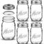Regular-Mouth Glass Mason Jars, 16-Ounce (5-Pack) Glass Canning Jars with Silver Metal Airtight Lids and Bands with Measurement Marks, for Canning, Preserving, Meal Prep, Overnight Oats, Jam, Jelly,