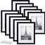 upsimples 8x10 Picture Frame Set of 10,Display Pictures 5x7 with Mat or 8x10 Without Mat,Multi Photo Frames Collage for Wall or Tabletop Display,Black