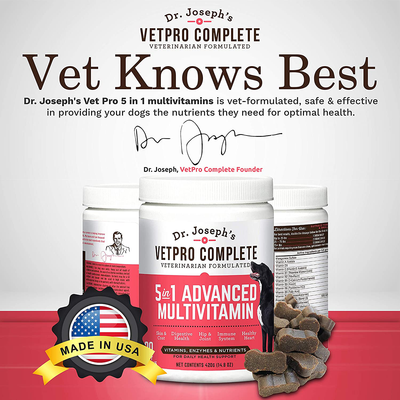 VetPro Dog Vitamins and Supplements - Glucosamine for Hip and Joint Health, Immune System Support, Allergy Meds 