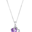 Fashion Crystal Necklace Purple Heart Shape Rhinestone Charm Pendant Necklace Charm Chain Jewelry Gift
