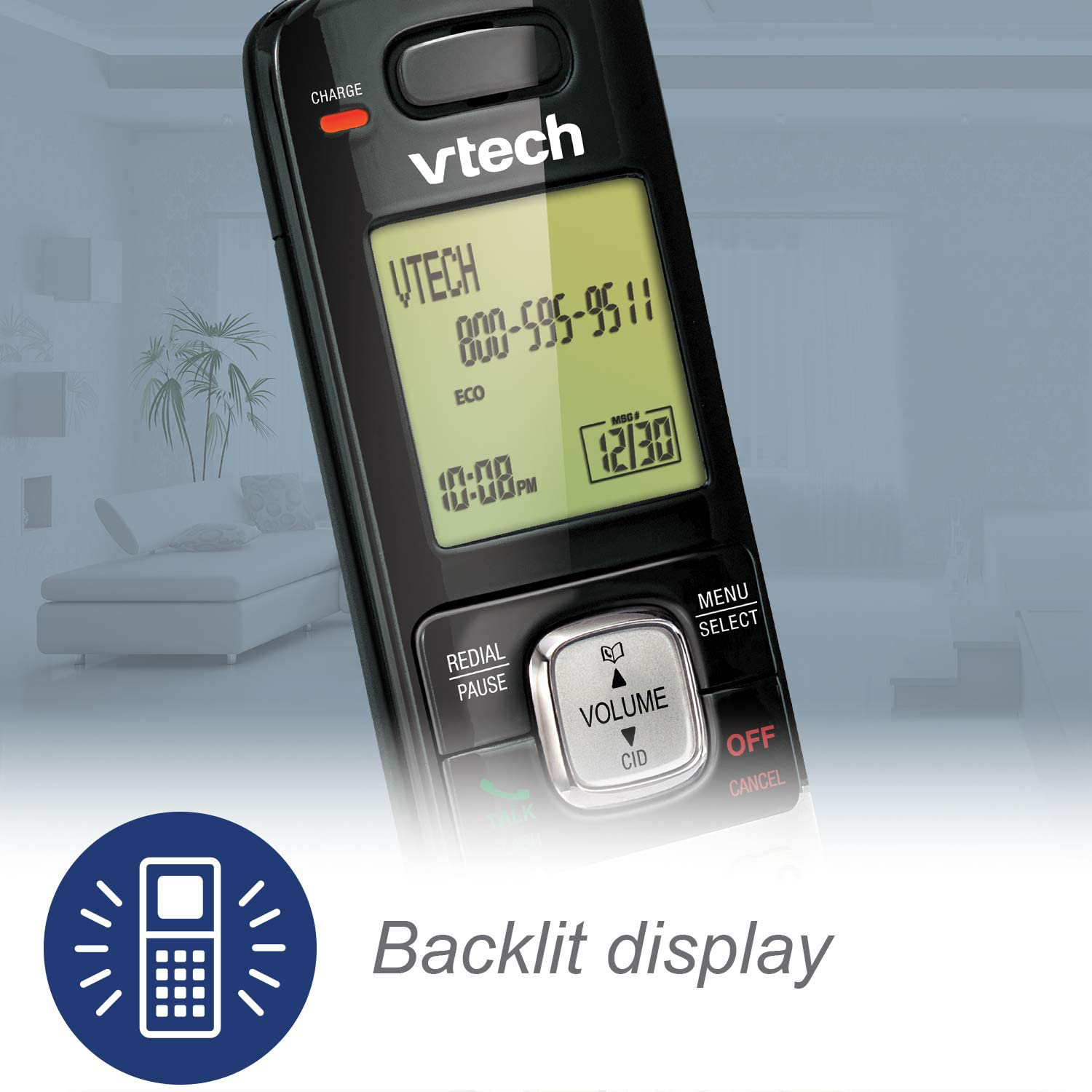 VTech CS6719-15 DECT 6.0 Phone with Caller ID/Call Waiting, 1 Cordless Handset