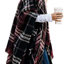 Bestshe Women's Stylish Open Front Poncho Cape Clock Block Oversize Knitted Shawl Wrap for Women