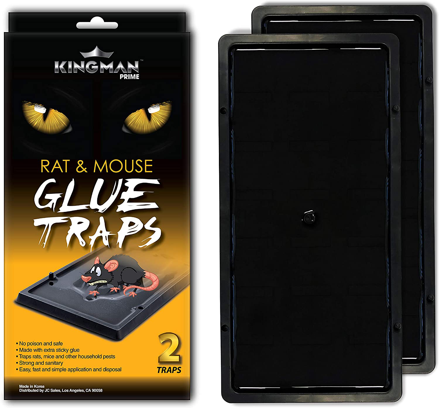 KINGMAN PRIME Mouse Trap Rat Trap Glue Traps (Large Size) (1 Pack/2 Traps) Rodent Trap Safe Easy Non-Toxic