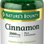 Nature S Bounty Cinnamon Pills and Chromium Herbal Health Supplement, Promotes Sugar Metabolism and Heart Health, 2000G, 60 Capsules