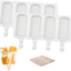 Ozera 2 Pack Popsicle Molds, 4 Cavities Homemade Silicone Popsicle Molds Easy Release Ice Pop Molds with 50 Wooden Sticks for DIY Ice Popsicle