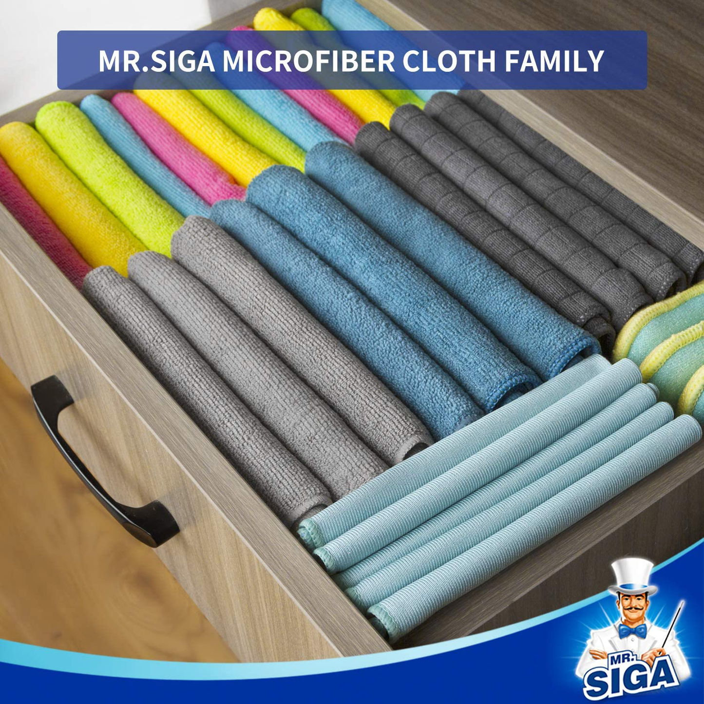 MR.SIGA Microfiber Cleaning Cloth, Pack of 12, Size: 32x32 cm