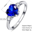 Women'S Created Blue Sapphire 925 Sterling Silver Heart Promise Ring for Her Birthday Anniversary Valentine'S Day