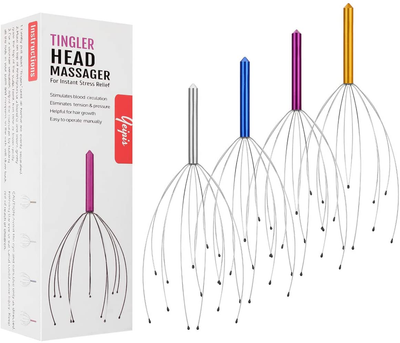 4 Pack Scalp Massagers, Handheld Head Massage Tingler, Scratcher for Deep Relaxation, Hair Stimulation and Stress Relief