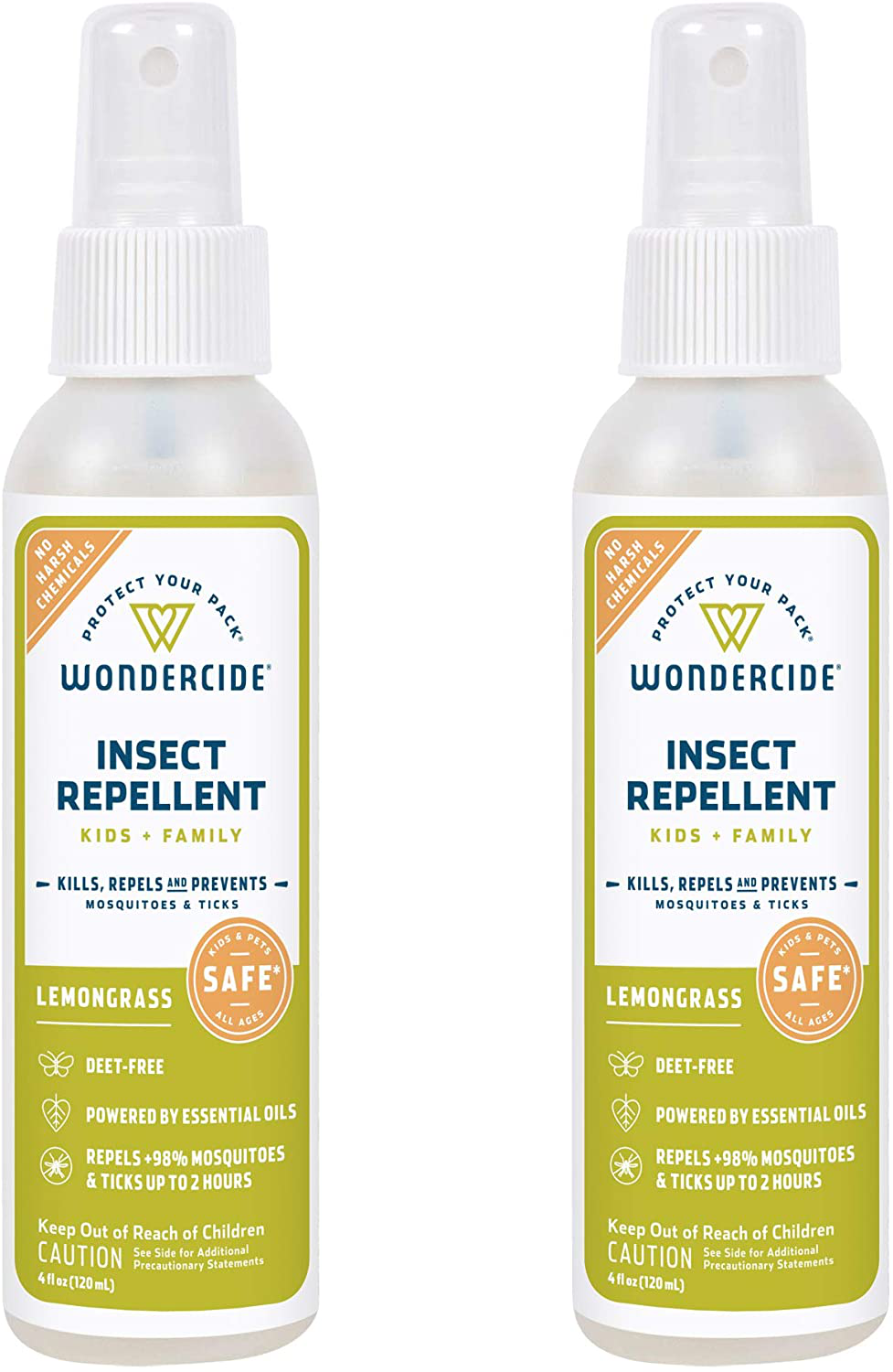 Wondercide - Mosquito, Tick, and Insect Repellent Spray with Natural Essential Oils - DEET-Free Plant-Based Bug Spray and Killer - Safe for Kids, Babies, and People - Rosemary 2-Pack of 4 oz