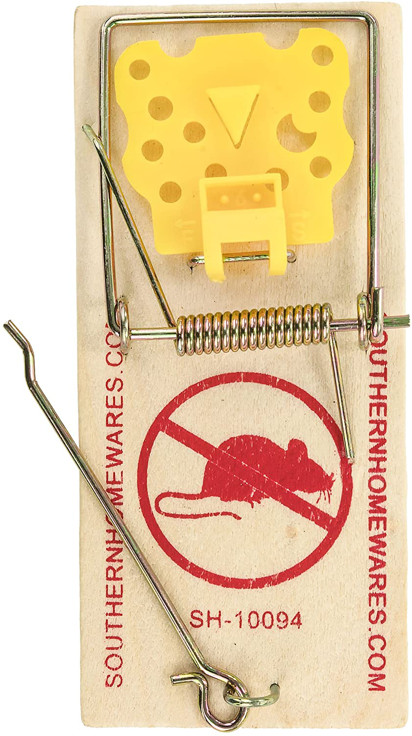 Southern Homewares Wooden Snap Mouse Trap Spring Action with Expanded Cheese Shaped Trigger 12 Pack