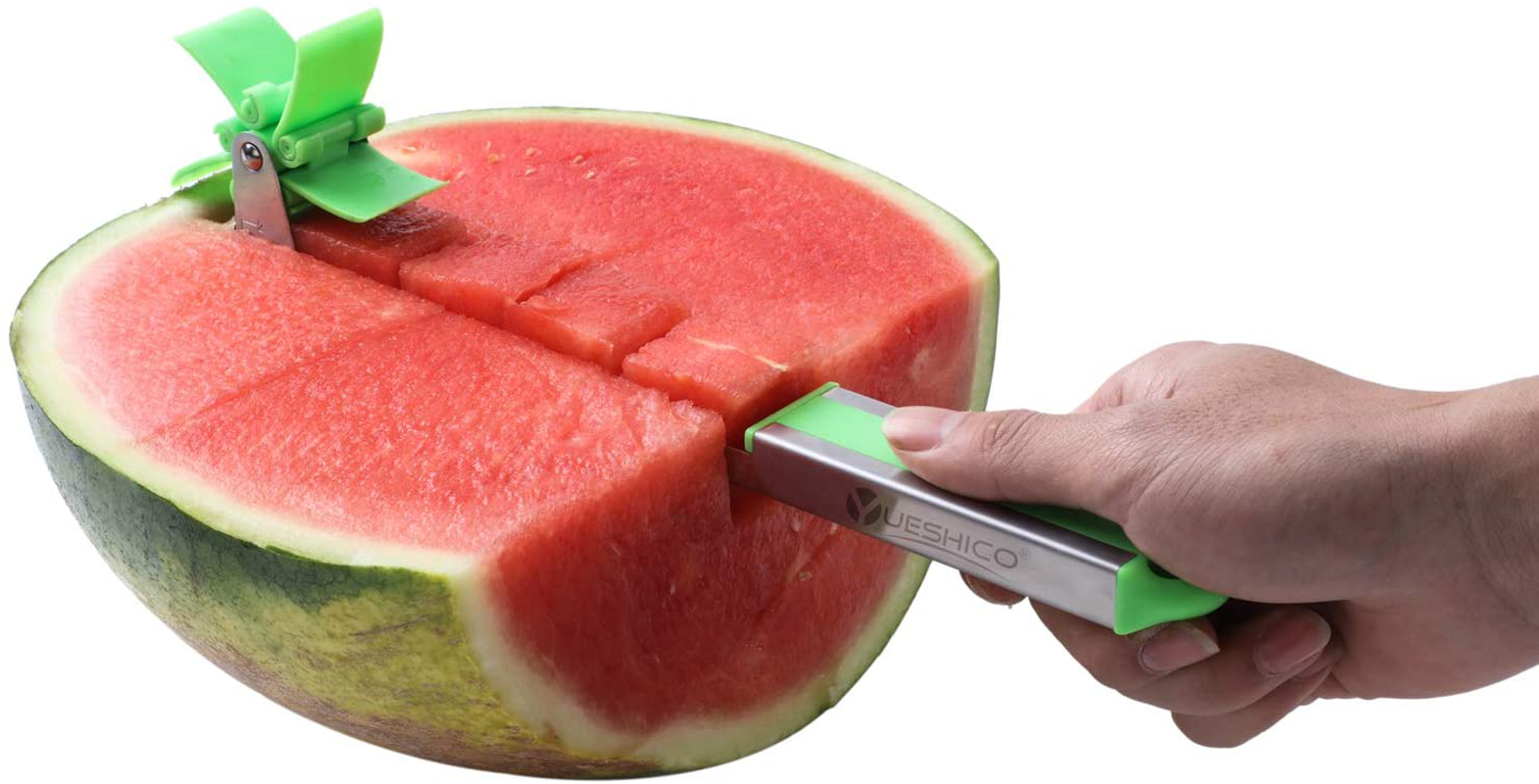 Yueshico Stainless Steel Watermelon Slicer Cutter Knife Corer Fruit Vegetable Tools Kitchen Gadgets with Melon Baller Scoop Extra