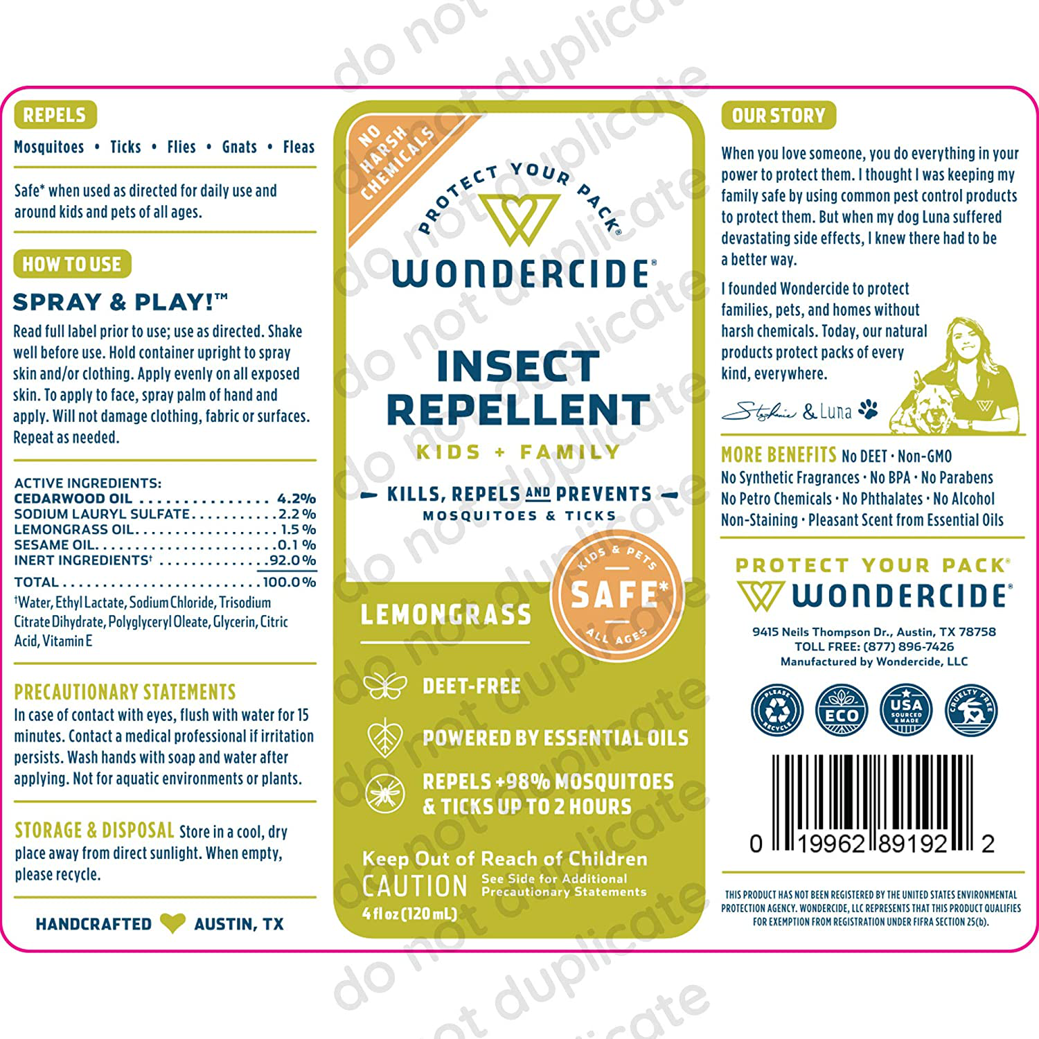 Wondercide - Mosquito, Tick, and Insect Repellent Spray with Natural Essential Oils - DEET-Free Plant-Based Bug Spray and Killer - Safe for Kids, Babies, and People - Rosemary 2-Pack of 4 oz