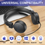 Kids Bluetooth Wireless Headphones, AUOUA over Ear Bluetooth Headphones with Mic, Foldable on Ear Headset for School Online Classes Travel and Work, Black