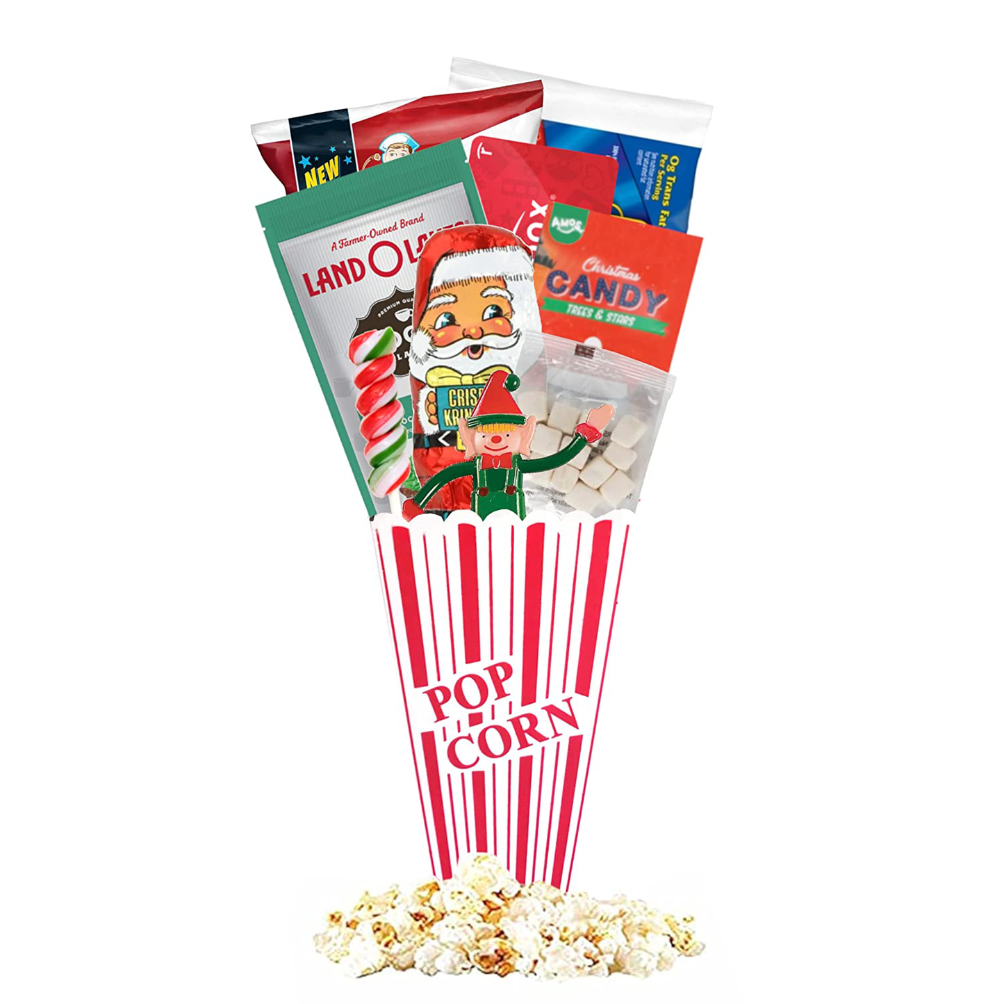 Christmas Redbox Movie Night Gift Baskets with Popcorn, Candy and Redbox Gift Card Movie Rental for College Students, Teens, Men, Kids, Date Night (Santa'S Reindeer)