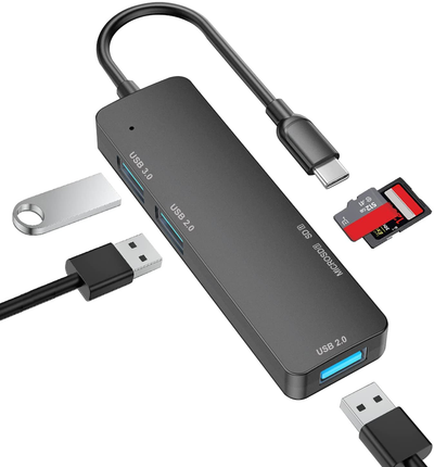 USB C to USB Hub 5 in 1, Type C to USB 3.0 X 1, USB2.0 X 2, Sd/Micro SD Card Reader for Macbook Pro, Macbook Air, Ipad Pro. USB Type C to Type a Hub for Mouse, Keyboard, USB Flash Drives