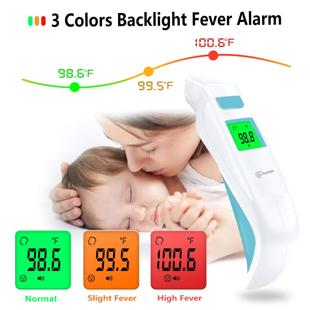 Digital Ear Thermometer, in Ear Thermometer Instant Reading, Fever Alarm, Forehead & Ear Modes