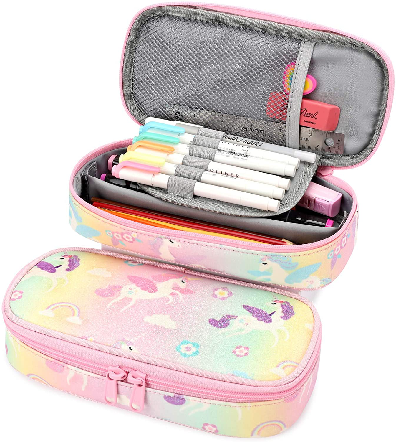 Pencil Case for Kids Glitter Little Girls Pen Pouch