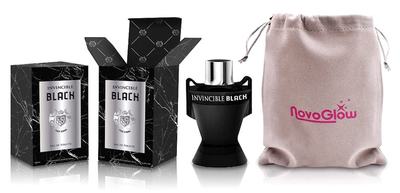 Invincible Black - Eau De Toilette Spray Perfume, Fragrance for Men- Daywear, Casual Daily Cologne Set with Deluxe Suede Pouch- 3.4 Oz Bottle- Ideal EDT Beauty Gift for Birthday, Anniversary
