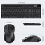 Wireless Keyboard and Mouse Combo with Phone Tablet Holder, 2.4G Ergonomic Wireless Computer Keyboard, Silent Mouse with 6 Button, Compatible with Macbook, Windows