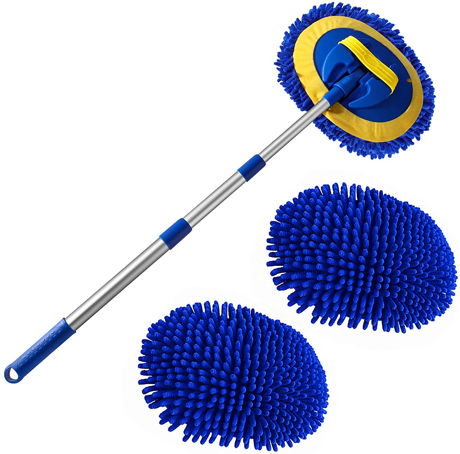 2 In 1 Microfiber Car Wash Mop Mitt With 45 Aluminum Alloy Long  Handle,chenille Car Cleaning Kit Brush Duster With Scratch Free For Washing  Car/truck