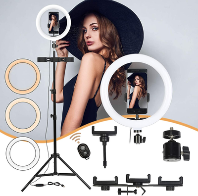 10" Ring Light with Stand, Led Light Ring, Selfie Light Ring with 58'' Extendable Tripod Stand for Live Stream,Youtube, Video, Makeup, Photography, Wireless Remote Control, 3 Light Modes &10 Brightness 