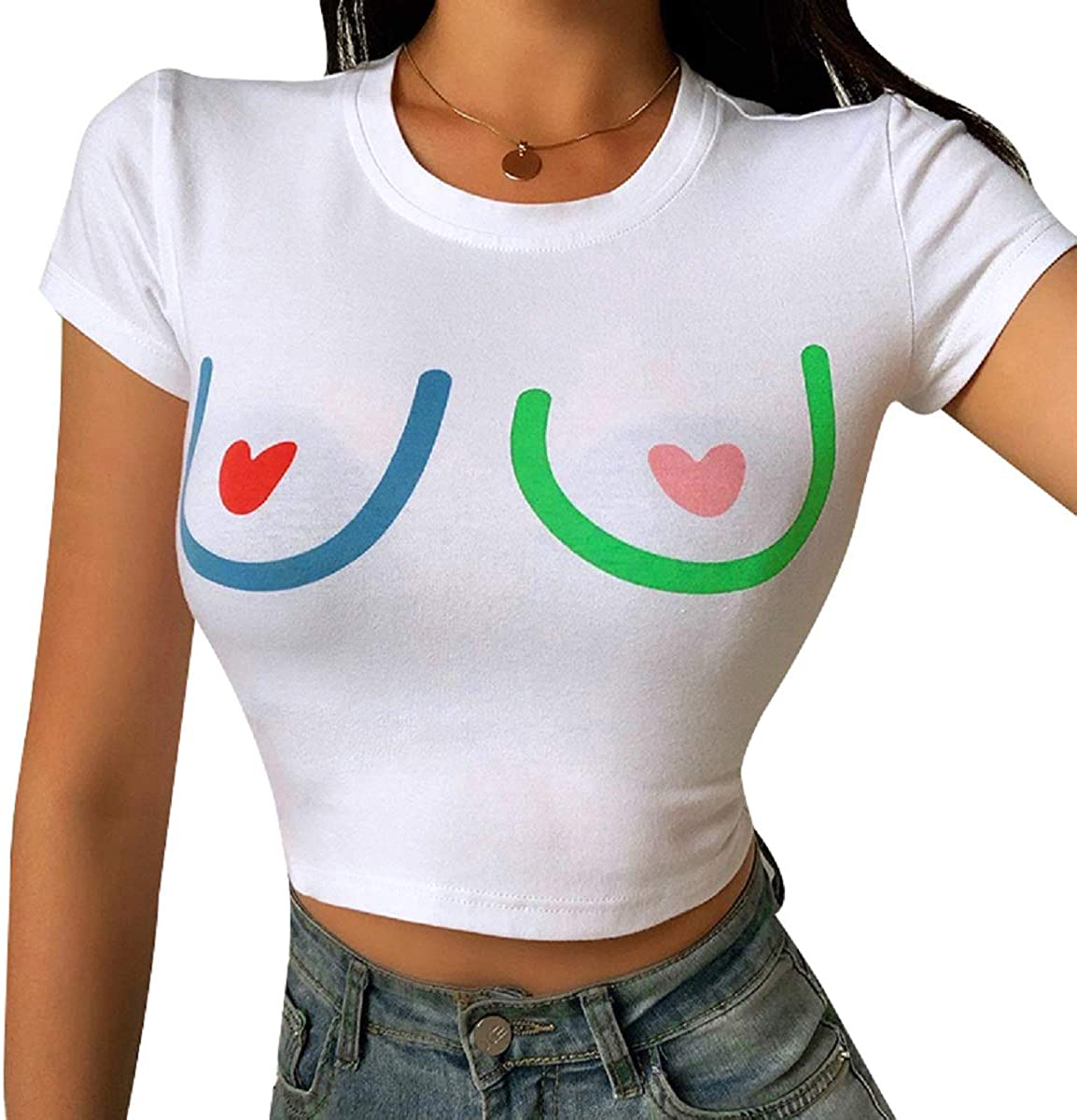Women's Aesthetic Graphic Print Camisole Y2K Crop Top E-Girl Camis Vest Tee Shirt Top Girls Cute Tank Top Streetwear