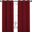 NICETOWN Holiday Decor Thermal Insulated Solid Grommet Blackout Curtains/Drapes for Living Room (1 Pair, 42 by 63 inches, Burgundy Red)
