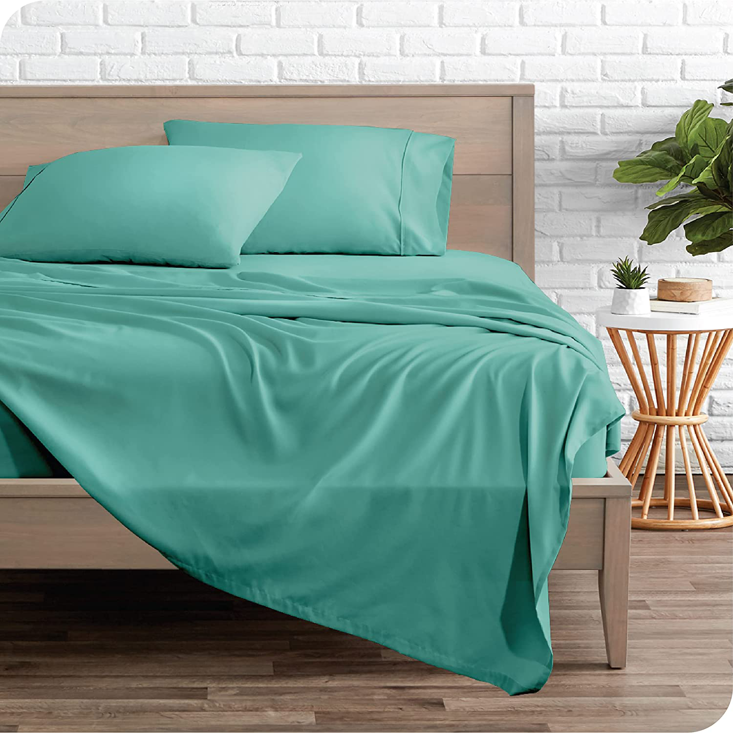 Bare Home Twin XL Sheet Set - College Dorm Size - Premium 1800 Ultra-Soft Microfiber Twin Extra Long Sheets - Double Brushed - Twin XL Sheets Set - Deep Pocket - Bed Sheets (Twin XL, Turquoise)