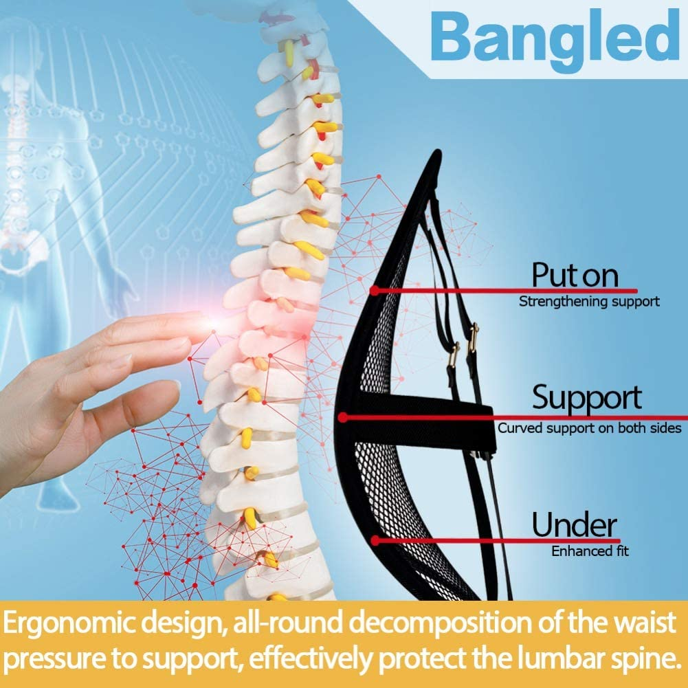 Lumbar Support, Car Lumbar Support with Double Breathable Mesh, Back Lumbar Support for Car and Office Chair ( Black 2 Pack)