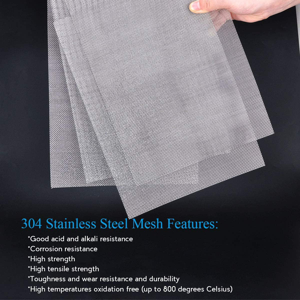 4PACK Stainless Steel Woven Wire Mesh Never Rust, Air Vent Mesh 11.8"X8.2"(300X 210mm), Hard and Heat Resisting Screen Mesh, 1mm Hole 20 Mesh Easy to Cut by Valchoose